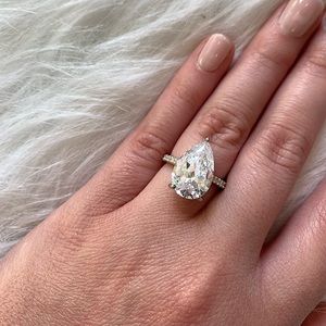 Glazed Jewels pear CZ ring sz 5